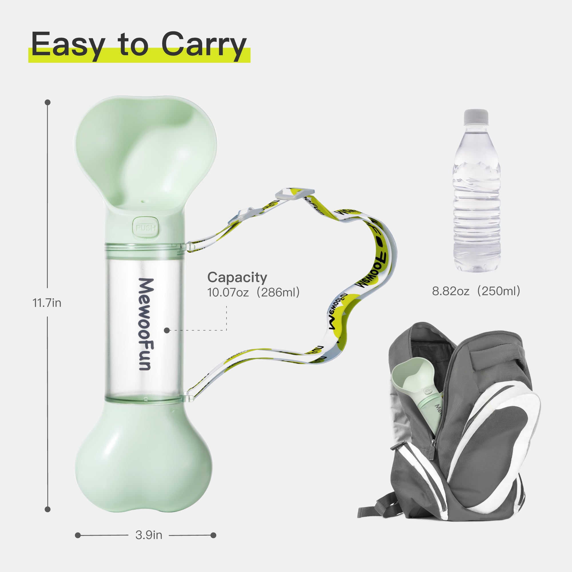 2-in-1 Tragbare Futter- und Wasserflasche